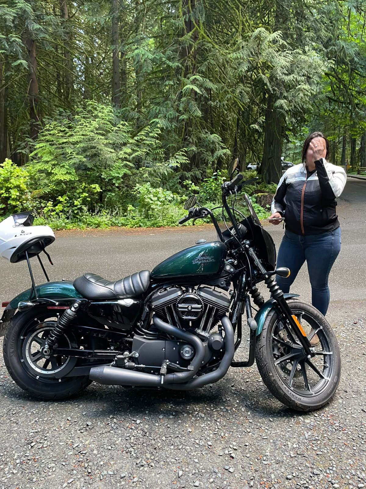 Motorcycle arriving at the Goldstream campsite